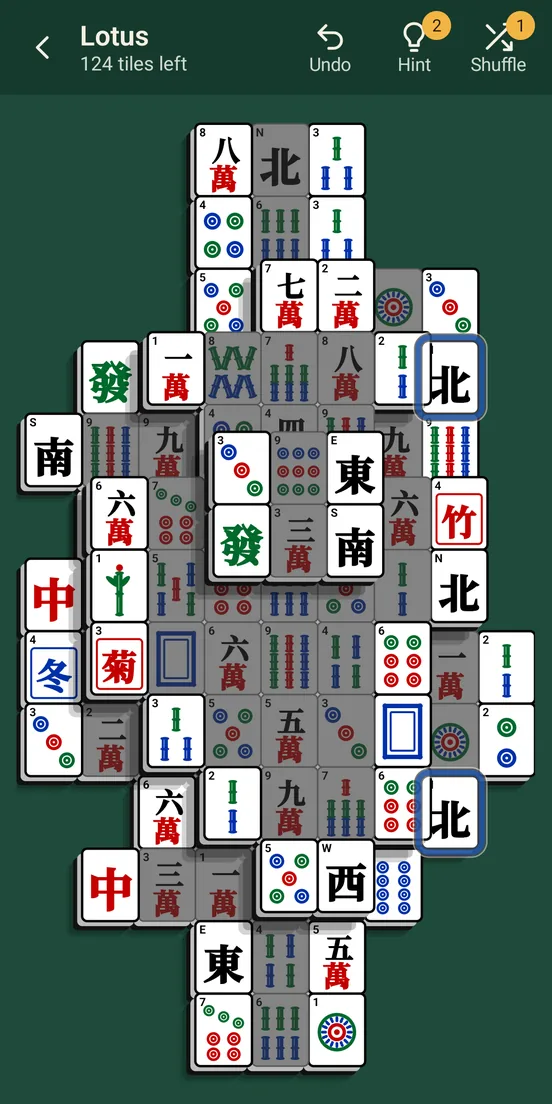 High contrast tiles with a hint showing a matching pair